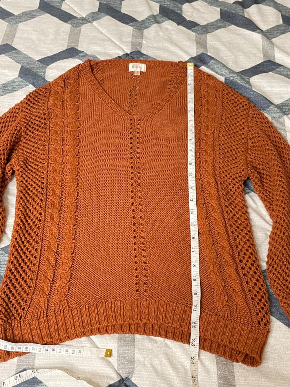 orange cardigan - Picture 2 of 6
